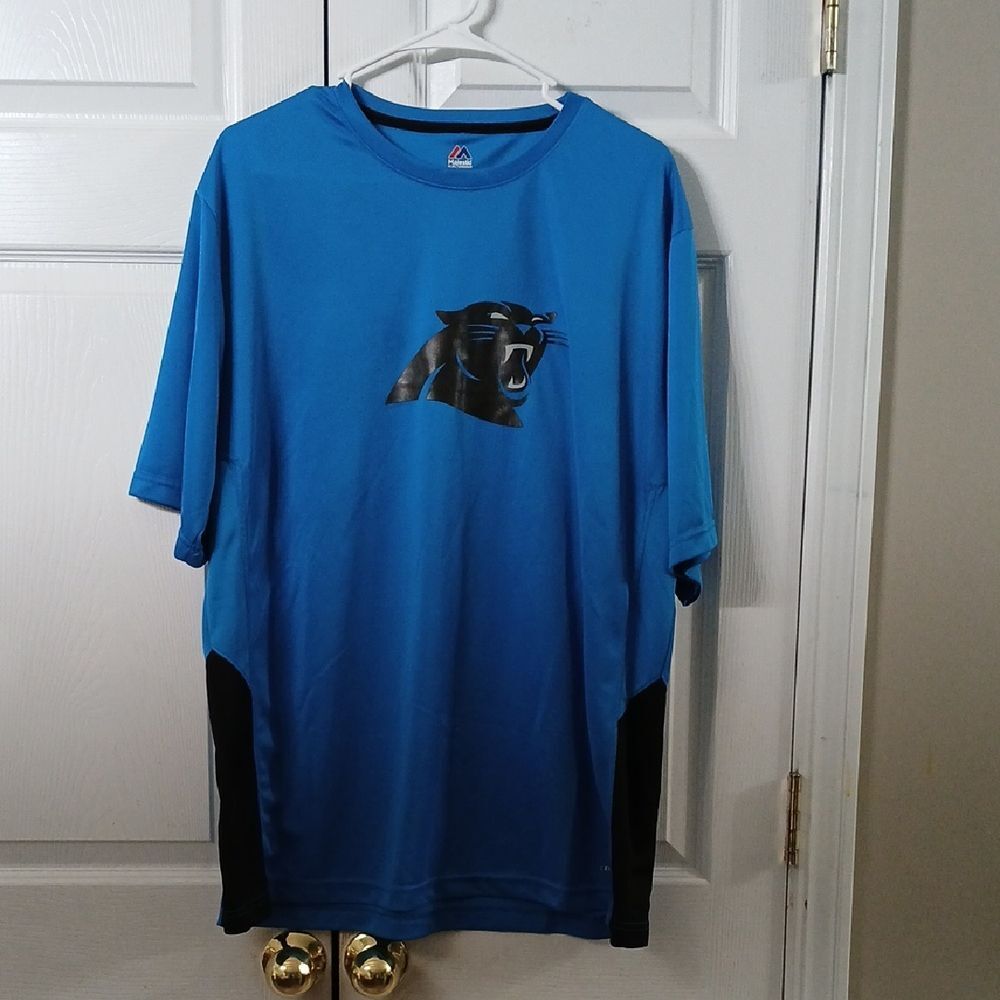 Majestic Cool Base Carolina Panthers short sleeve shirt Sz XL EUC